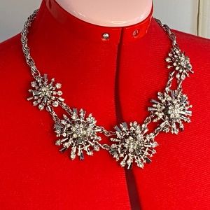 Banana Republic Silver Starburst Statement Necklace